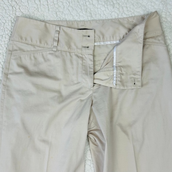 White House Black Market 2 Piece Pants Suit Size 4 Beige Tweed Embellished - Picture 12 of 15